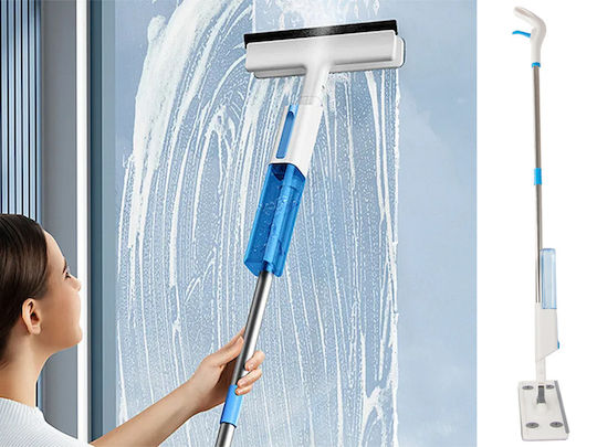 Spray Mop 2 in 1 – Floors Windows 3 Microfiber Cloths Window Cleaning Accessory 124cm White 10p