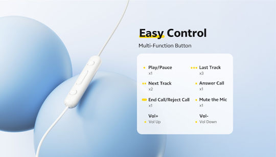 QCY In-ear Handsfree Ακουστικά με Βύσμα USB-C Λευκό
