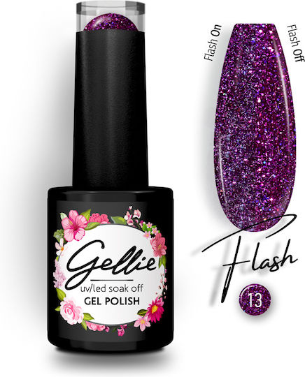 Gellie Ημιμόνιμο Βερνίκι Νυχιών Flash 13 με Glitter 10ml