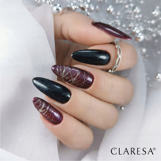 Claresa Ημιμόνιμο Βερνίκι Νυχιών Μαύρο με Glitter 5ml