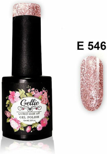 Gellie Semipermanent Lac de Unghii E 546 cu Glitter 10ml 1buc