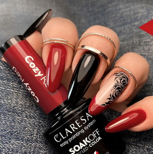 Claresa Soak Off Uv Led Color Ημιμόνιμο Βερνίκι Νυχιών Cozy Red 5ml