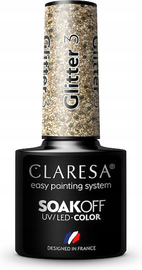 Claresa Glitter 3 Ημιμόνιμο Βερνίκι Νυχιών 3 με Glitter 5ml