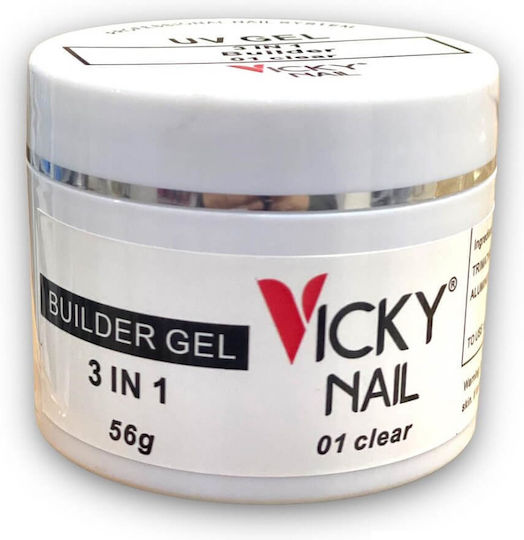 QBD Vicky Builder Gel Νυχιών 3 in 1 1 Builder Gel Clear 15gr
