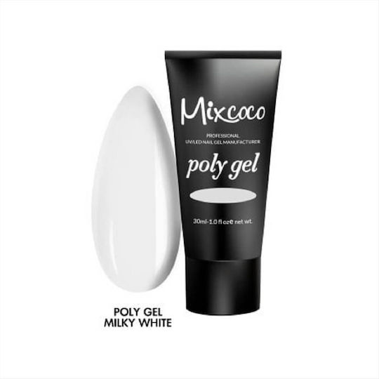 Mixcoco Гел Гел за изкуствени нокти Бял 30мл 60гр