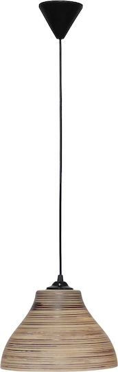 Heronia GL-1030/35 1L Pendant Light Beige Bell with Socket E27 35x90cm