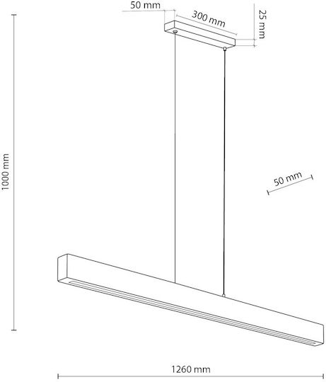 TK Lighting LED Κρεμαστό Φωτιστικό Μπεζ 126x5x100εκ.