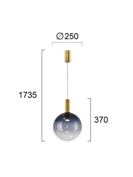Viokef Κρεμαστό Φωτιστικό Μπλε 250x250εκ.