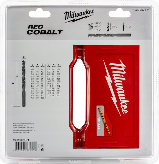 Milwaukee Satz 25 Diamantbohrer Cobaltium mit SDS Plus Schaft für Metall