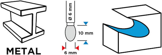 Graphite Bohrer Hartmetall mit Zylindrischem Schaft für Metall 10mm / 45mm