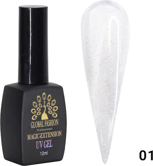 Global Fashion Magic Extension 1 9034 Builder Gel Νυχιών Λευκό 15ml