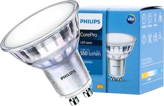 Philips Corepro Λάμπα LED 4.9W για Ντουί GU10 και Σχήμα MR16 Θερμό Λευκό 550lm