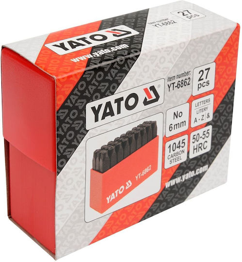 Yato Латински Печатни Букви 27бр 6мм YT-6862 20006862 Комплект
