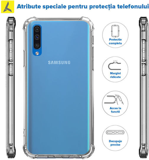 Прозрачен Силиконов Удароустойчив Калъф За Samsung A50s Съвместим Мобилен Пластмасова Задна Корица Ishield