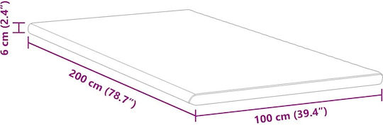 vidaXL Ανώστρωμα Μονό Polyester 100x200x6εκ.