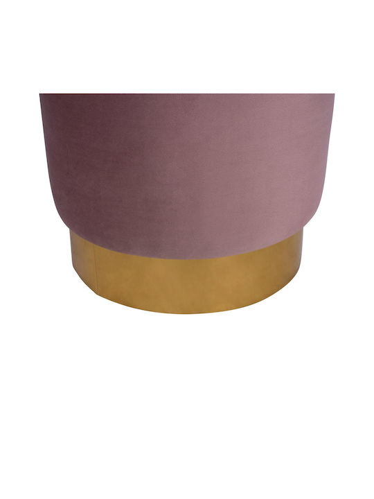 Stool For Living Room Upholstered with Velvet Levy Pink 35x35x43cm