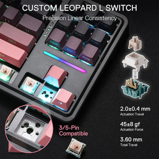 Redragon K728SP-RGB-PRO Wireless Gaming Mechanical Keyboard Tenkeyless with RGB lighting (English US)