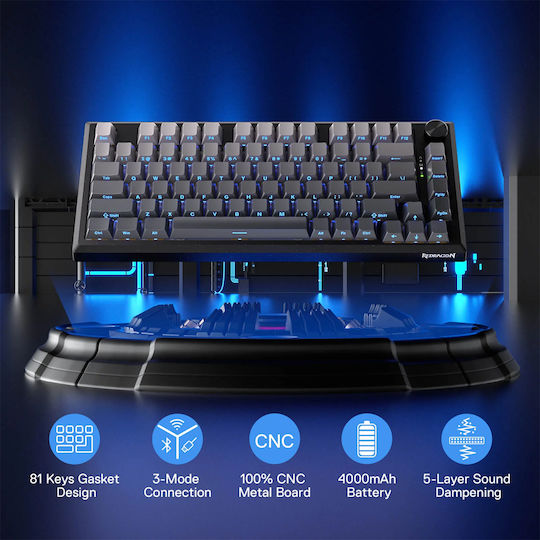 Redragon K687GG-RGB-PRO Wireless Gaming Mechanical Keyboard 65% with Custom Linear switches and RGB lighting (English US)