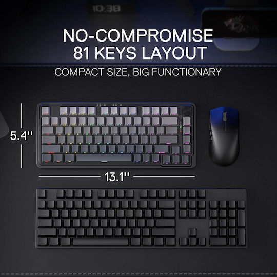Redragon K673SP-RGB-PRO Wireless Gaming Mechanical Keyboard 65% with RGB lighting (English US)