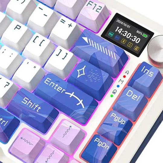 Redragon K708AK-RGB-PRO Ασύρματο Gaming Μηχανικό Πληκτρολόγιο 75% με RGB φωτισμό (Αγγλικό US) Πολύχρωμο