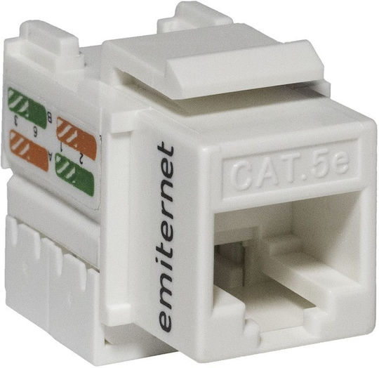 Rj45 Utp Cat 5e Telecommunication Socket Keystone White W X H X D 14.5x16.1x33 Idc-lsa Type Connector