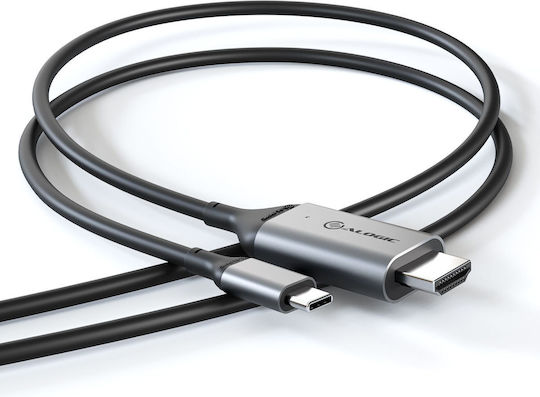 Alogic Konverter USB-C / HDMI männlich zu USB-C / HDMI weiblich Schwarz 1Stück (ULCHD02-SGR)