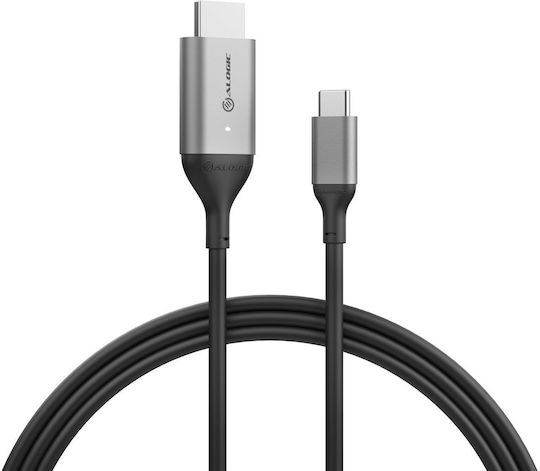 Alogic Konverter USB-C / HDMI männlich zu USB-C / HDMI weiblich Schwarz 1Stück (ULCHD02-SGR)