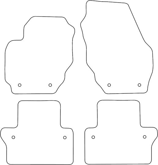 Set Velour Mats Matching Volvo V70 Iii 2007-2016 Red Edging