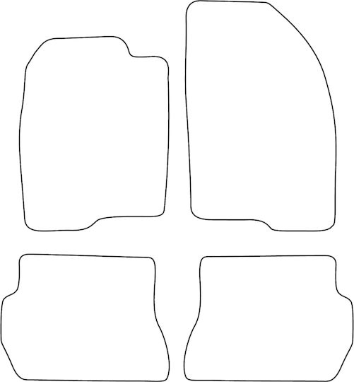 Set Velour Mats Matching Mazda 2 I 2003-2007 Blue Edging