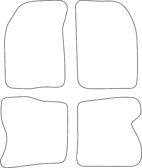 Velour Floor Mat Set Fitting Renault Kangoo I 1998-2008 4-door Red Edging