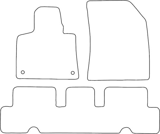 Set Complet Covorașe Velur Compatibile Citroen C4 Picasso Ii 5 Locuri 2012-2019 Margine Neagră