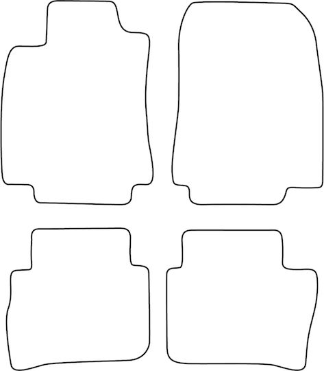 Set Velour Mats Matching Nissan Tiida I 2007-2012 Black Edging