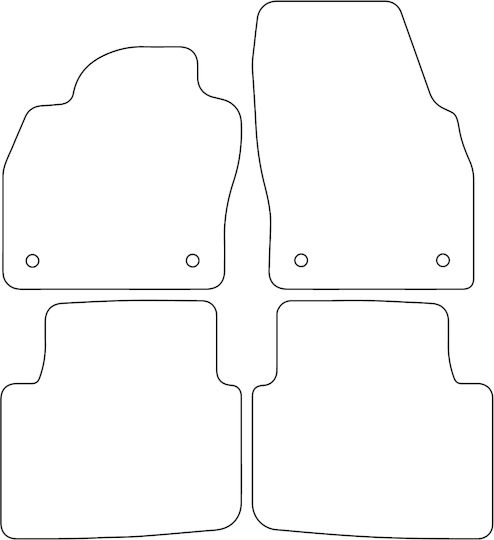 Set Velour Car Mats Matching Skoda Scala 2019 Blue Edging
