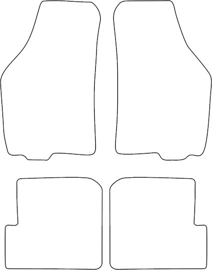 Set Velour Mats Matching Lancia Ypsilon I 1996-2003 Blue Edging