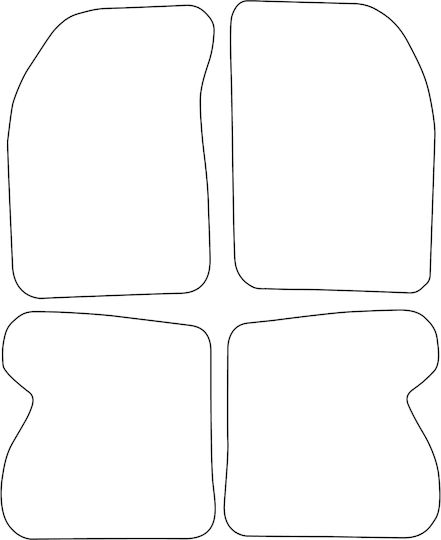 Veloursmatten Set Für Renault Kangoo I 1998-2008 5-Tür Rot Kante