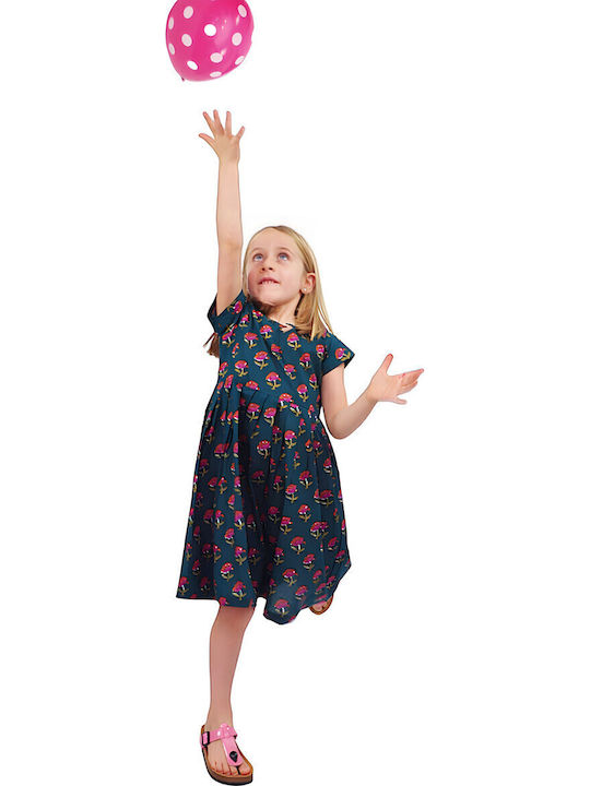 Kinderkleid Kurzärmelig Blumen Green