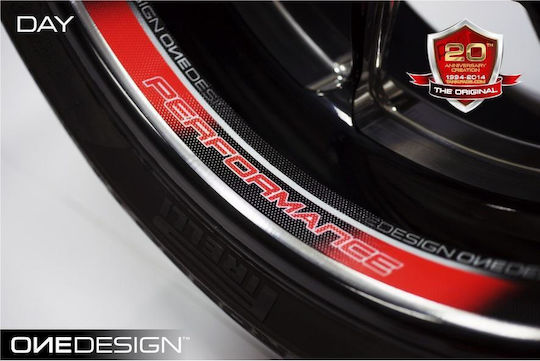 Autocolant Roți Wheel Strips Performance Fluo Roșu Dcwr3p Print