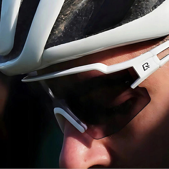 Rockbros Cycling Glasses with White Frame & Photochromic Lenses