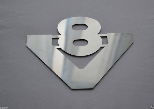 Decorative Small V8 Stainless Steel Badge 195mm160mm1mm 1 Pc