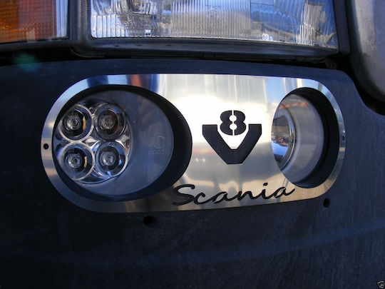 Decorative Fog Light Covers Scania Rlp Stainless Steel 355mm130mm1mm 2 Pieces