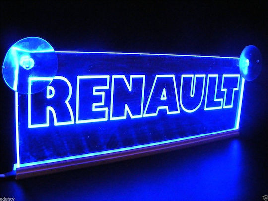 Διακοσμητική Πινακίδα Καμπίνας Μπλε Led 24v Renault 250mm90mm6mm Καλώδιο 15m Βύσμα Πρίζα Αναπτήρα