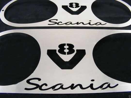 Decorative Fog Light Covers Scania Rlp Stainless Steel 355mm130mm1mm 2 Pieces