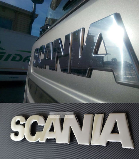 Vorderes Scania Schild Kennzeichenabdeckung 3D Relief Gebürsteter Glanz Edelstahl Spiegel