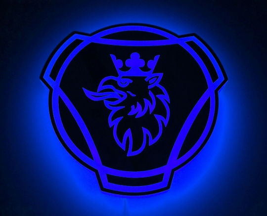 Led RGB Remote Controlled Multifunctional 24v Silver Mirror Scania
