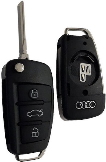 Carcasă cheie auto cu lamă Pliabil cu 3 butoane Tip pentru Audi