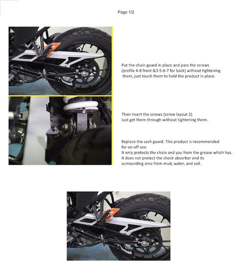 C-Racer Motorcycle Chain Guard KTM 390 Adventure Black