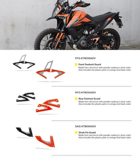 C-Racer Motorcycle Footpeg Protectors KTM 390 Adventure Black