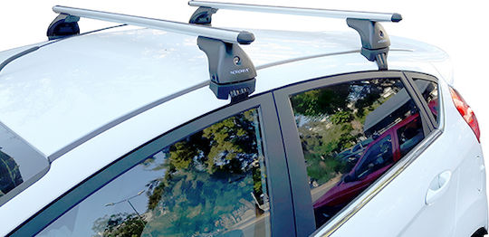 Nordrive Aluminum Car Roof Bars for Ford Fiesta 5D 2008+ Set with Roof Rack Legs MΠ.FFIESTA.06