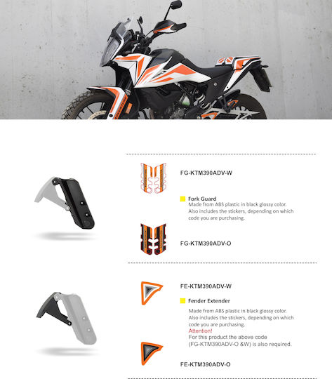 C-Racer Преден Предно Крило на Мотоциклет за KTM 390 Приключение Черен 1бр