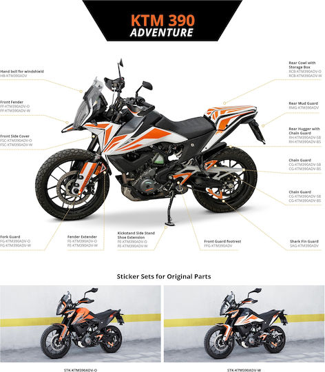 C-Racer Отзад Задно Крило на Мотоциклет за KTM 390 Приключение Черен 1бр